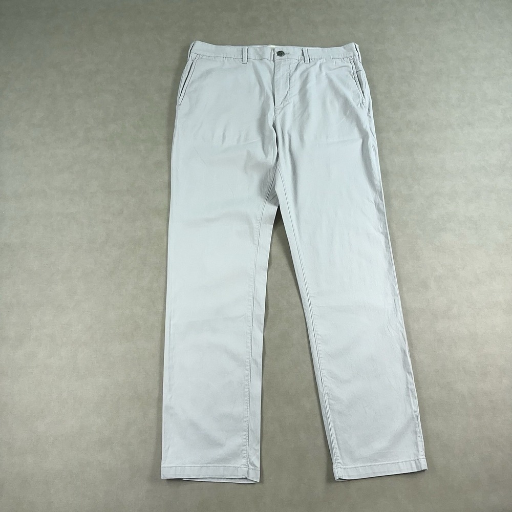 Faherty Island Life Chino Pants Mens 33x30 Gray Organic Cotton Stretch Casual